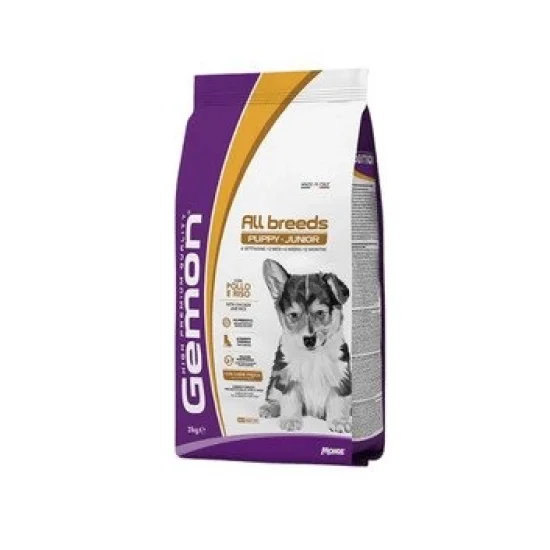 Gemon All Breeds Puppy & Junior с пилешко и ориз – суха храна за подрастващи кучета от всички породи, 15 кг