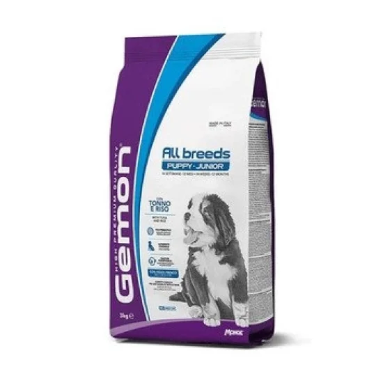 Храна за куче Gemon Gemon All Breeds Puppy & Junior с риба тон и ориз – суха храна за подрастващи кучета, 15 кг