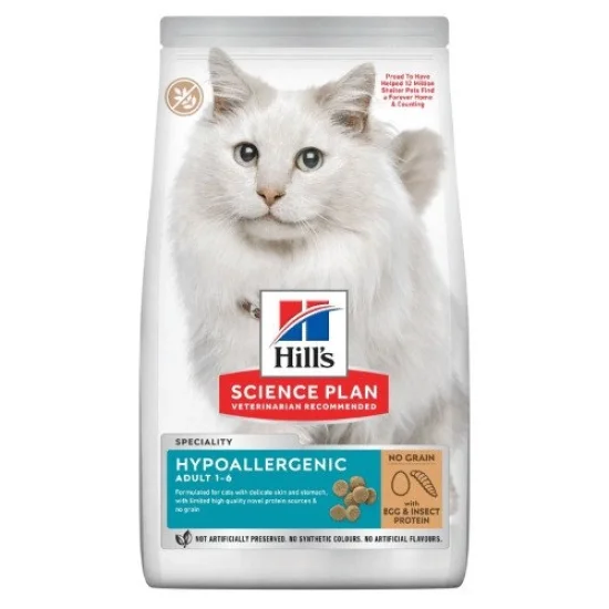 Храна за котка Hills Hills SP Hypoallergenic- храна за котки с яйца и инсекти