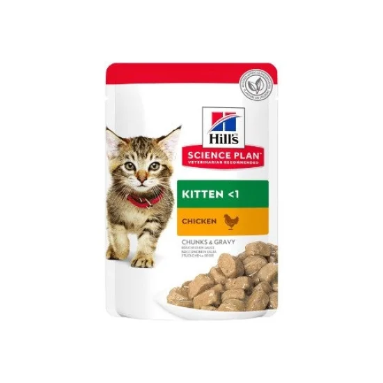 Консерви за котка Hills Hills SP Kitten Chicken- пауч за котки с пиле в сос