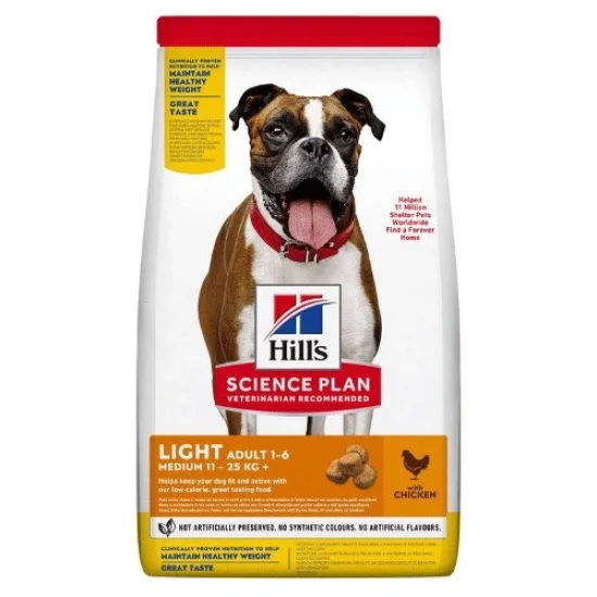 Храна за куче Hills Hills SP Light Medium- за средни породи с пиле, 14 кг