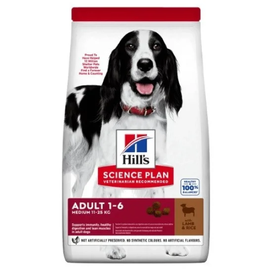 Храна за куче Hills Hills SP Medium Adult- за средни породи със агне и ориз