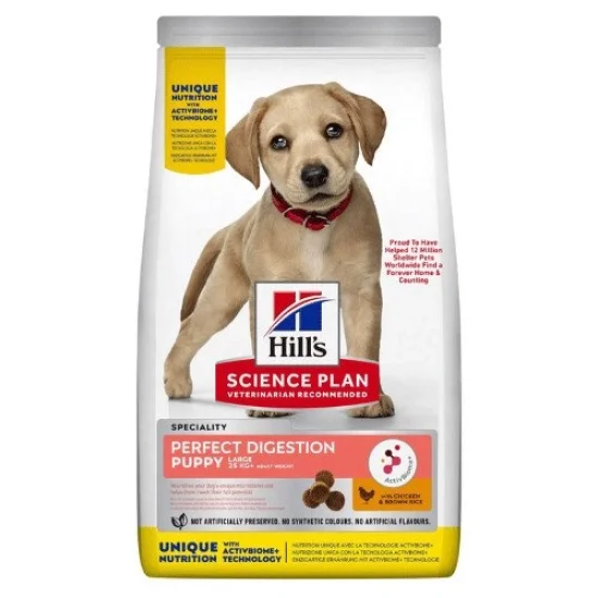 Храна за куче Hills Hills SP Perfect Digestion Puppy Large- за едри породи, с пиле и кафяв ориз