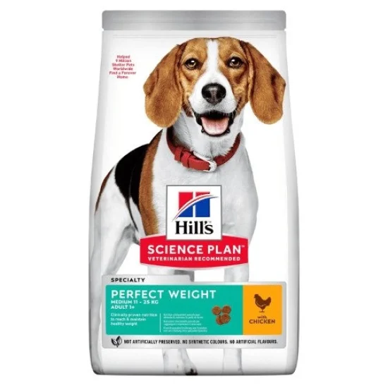 Храна за куче Hills Hills SP Perfect Weight Medium- за средни породи с пиле