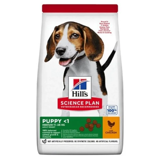 Hills SP Puppy Medium- за средни породи с пиле