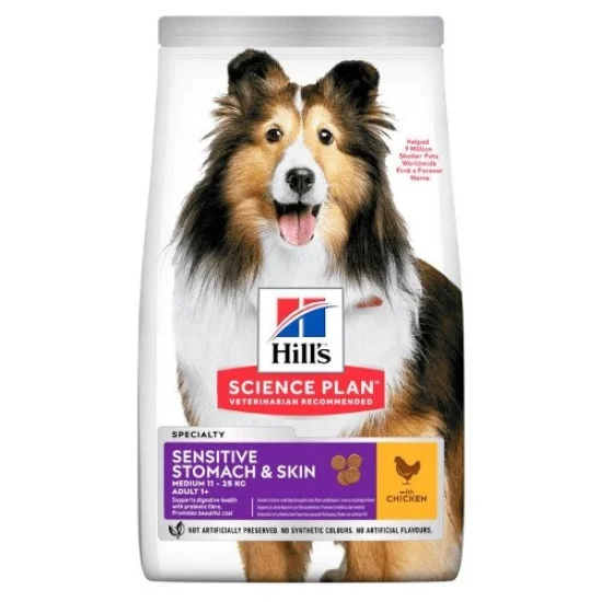 Храна за куче Hills Hills SP Sensitive Stomach Skin Medium- за средни породи, със пиле