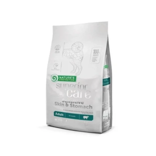 Natures Protection Храна за кучета с бяла козина Nature's protection All Breeds Sensitive Skin and Stomach-За чувствителен стомах-За всички породи, с агне