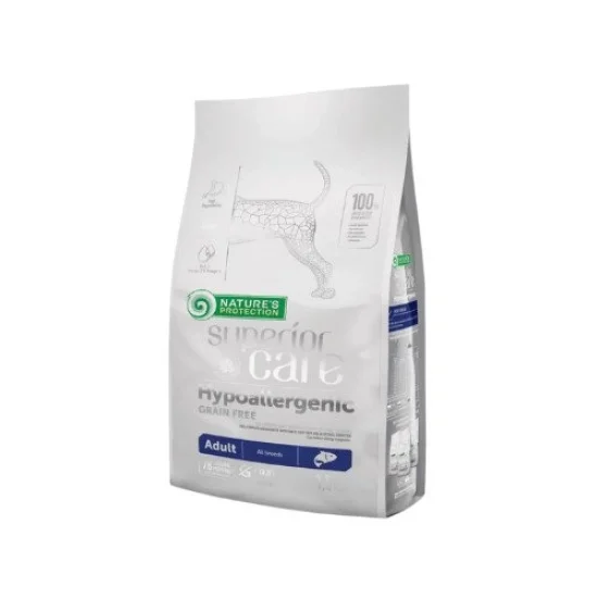 Natures Protection Храна за кучета с бяла козина Natures Protection Hypoallergenic- За всички породи-със сьомга, 1.50кг