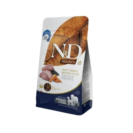 Храна за куче ND Spirulina ND Brown dog Medium Maxi Adult- суха храна за кучета с кафява козина