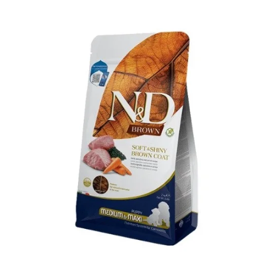 Храна за куче ND Spirulina ND Brown dog Medium Maxi Puppy- суха храна за подрастващи кафяви кучета