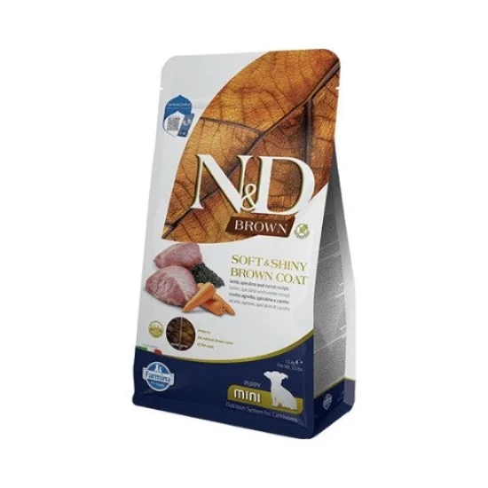 Храна за куче ND Spirulina ND Brown dog Mini Puppy- суха храна за подрастващи кафяви кучета