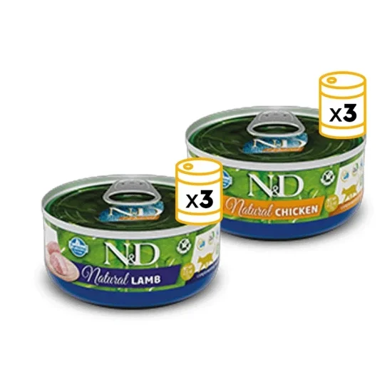 Консерви за котка Farmina ND ND Natural Meat Duo menu- консерви за котка, 6 бр x 70 гр