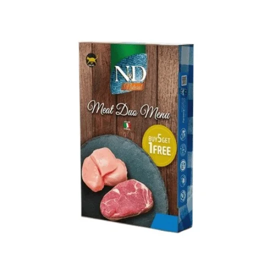 Консерви за котка Farmina ND ND Natural Meat Duo menu- консерви за котка, 6 бр x 70 гр