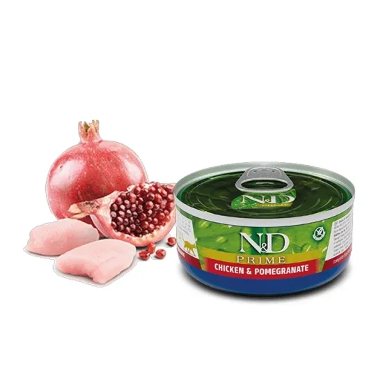 Консерви за котка Farmina ND ND Prime Adult- консерви за котка с пиле и нар, 70 гр