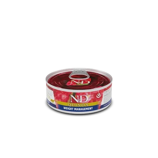 ND Quinoa Weight Management- консерви за котка с агне и броколи, 80 гр