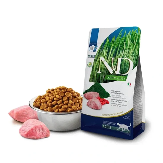 Храна за котка ND Spirulina ND Spirulina Adult- суха храна за котки с агне