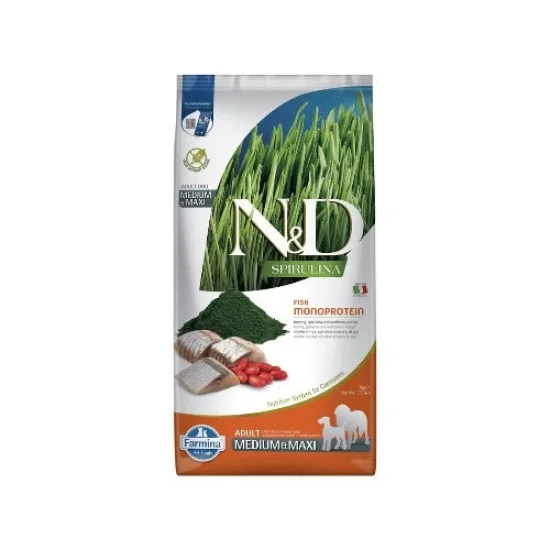 Храна за куче ND Spirulina ND Spirulina Medium Maxi Adult- суха храна за кучета с херинга и спирулина