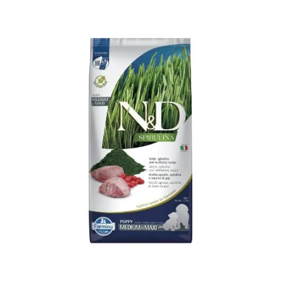 Храна за куче ND Spirulina ND Spirulina Medium Maxi Puppy- суха храна за кучета със агне и спирулина