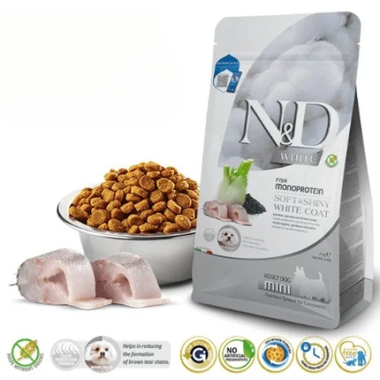 Храна за куче ND Spirulina ND White dog Mini Adult- суха храна за бели кучета