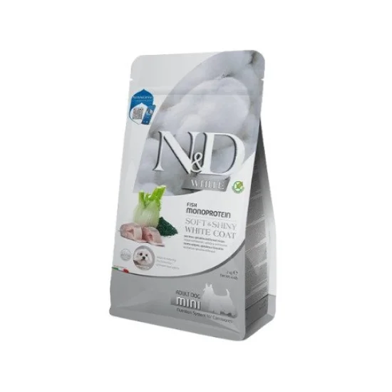 Храна за куче ND Spirulina ND White dog Mini Adult- суха храна за бели кучета