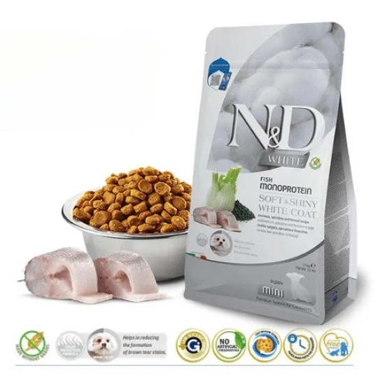 Храна за куче ND Spirulina ND White dog Mini Puppy- суха храна за подрастващи бели кучета